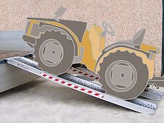 Metalmec Auffahrrampen Bagger Verladerampen Alurampen 4,0 m / 3,435 t Auffahrschienen Auffahrrampen Rampen M125/40 mit Rand