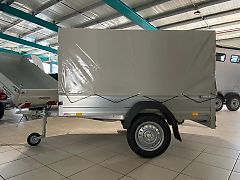 750 kg Tieflader Anhänger Stema Plane u. Spriegel 201× 108 x115cm