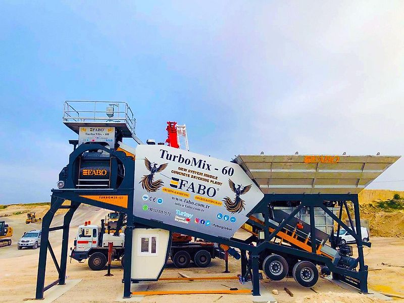 Fabo TURBOMIX-60 MOBILE CONCRETE PLANT WITH PRE-FEEDING SYSTEM