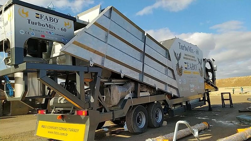 Fabo TURBOMIX-60 MOBILE CONCRETE PLANT WITH PRE-FEEDING SYSTEM