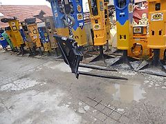 Trevi - Paletten-Gabel PG 1t - aktuell mit Adapterplatte mit Bohrbild Indeco 300 - Bagger: 1t-4t